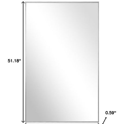 51" Silver Aluminum Leaning Framed Full Length Mirror