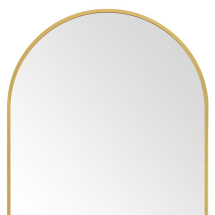 64" Gold Aluminum Arch Leaning Framed Full Length Mirror