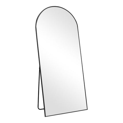 71" Black Aluminum Arch Leaning Framed Full Length Mirror