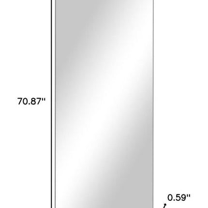 71" Silver Aluminum Leaning Framed Full Length Mirror