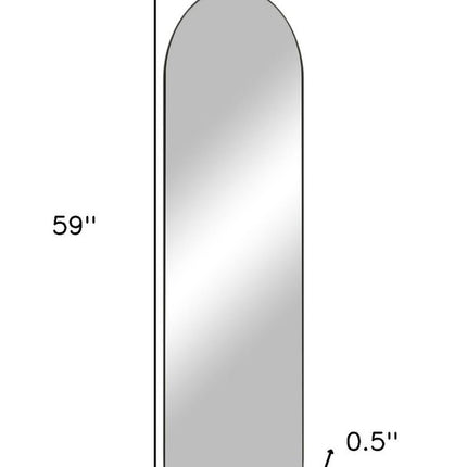 59" Black Aluminum Arch Freestanding Or Wall Mount Framed Full Length Mirror