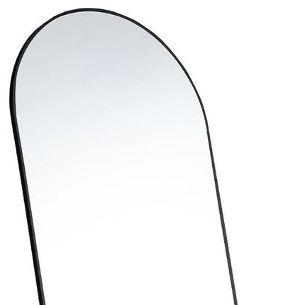 63" Black Aluminum Arch Leaning And Freestanding Framed Full Length Mirror