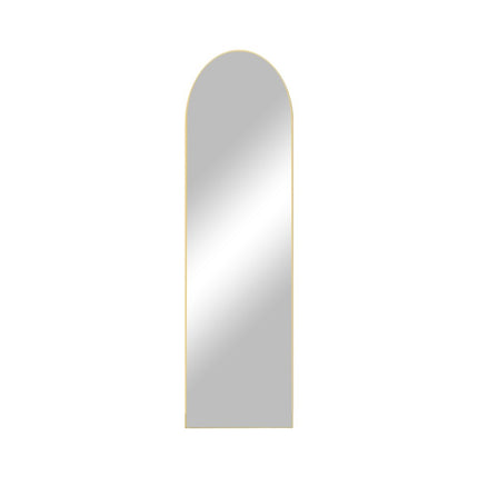 59" Gold Aluminum Arch Leaning And Freestanding Framed Full Length Mirror