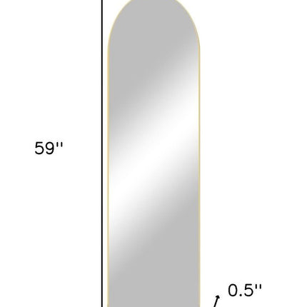 59" Gold Aluminum Arch Leaning And Freestanding Framed Full Length Mirror