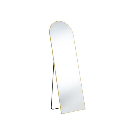 63" Gold Aluminum Arch Leaning And Freestanding Framed Full Length Mirror