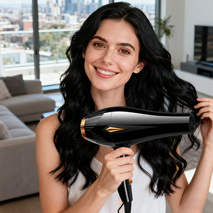 European Standard High-Power Hair Dryer with EU Plug, Includes Additions