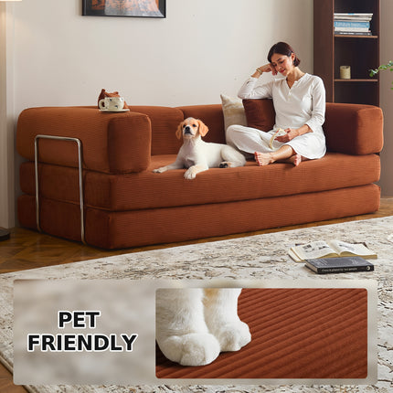 Sofa Bed, Convertible Floor Sofa, Leisure Sofa Bed, Corduroy Folding Mattress, Lounge Sofa