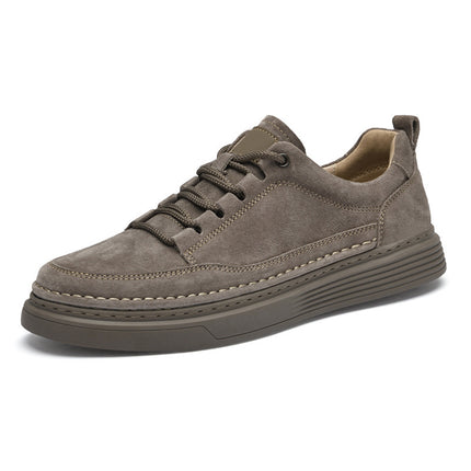 Men's -like Texture Sneakers - PU/Rubber Sole Moccasin-Style Lace-Up & Slip-On Business