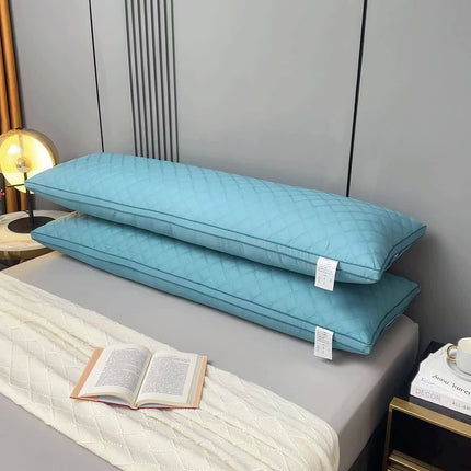 1pc Blue Luxury Quilted Body Pillow - Soft 3-Line Embossed Design, Machine Washable, Multiple Sizes