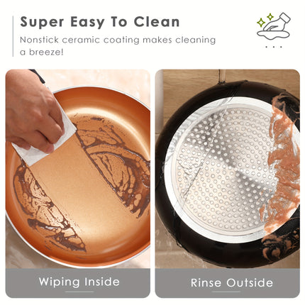 10-Piece Pots And Pans Set Nonstick, Aluminum  Ceramic Cookware Set With Lids, Induction, Oven, Gas,