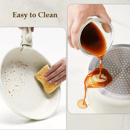 12 Pcs Pots Pans Set  Nonstick, Induction Ready Kitchen Cookware Set - Detachable Handle, Oven Safe,