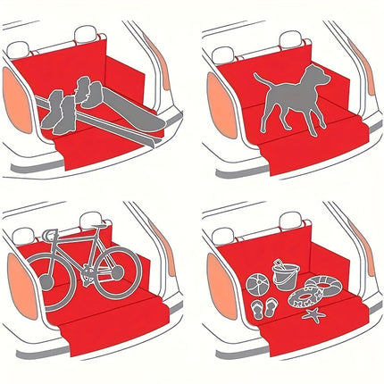 Waterproof Polyester Cargo Liner for Pets - Travel-Friendly Car Trunk Mat with Non-Slip Backing and Side Flaps for Dogs - Durable Vehicle Pet Nest Pad for SUVs and Cars