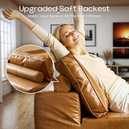 Modern Couch, L-Shaped Sectional Sofa, Oversized Modular Boneless Design with Lounge
