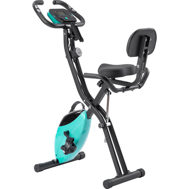 Exercise Bike,Workout Bikes for Home,Folding Stationary Bikes for Home with 16-Level Magnetic Resistance, 300LBS Capacity X-Bike Indoor Exercise Equipment with Heart Rate Sensor & LCD Monitor