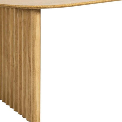 79" Natural Solid Wood Double Pedestal Base Oval Dining Table