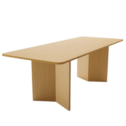 79" Natural Solid Wood Sled Base Dining Table