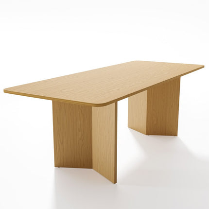 79" Natural Solid Wood Sled Base Dining Table