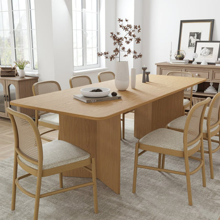 79" Natural Solid Wood Sled Base Dining Table