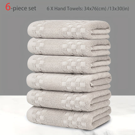 6pcs 100% Cotton Face Towel Set | Soft, Quick-Drying, Lightweight, Breathable,
