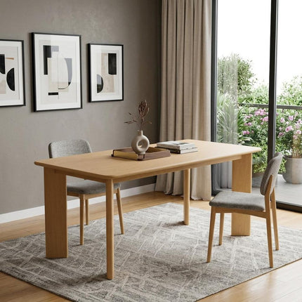 66" Natural Solid Wood Dining Table