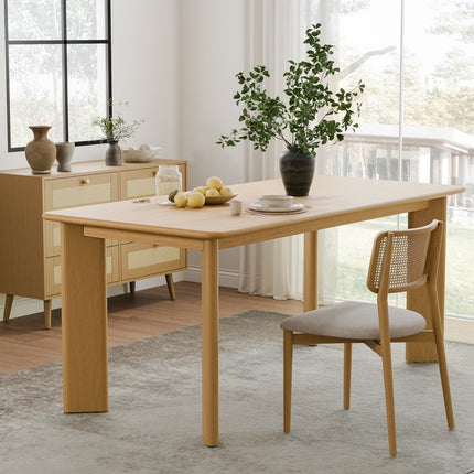 66" Natural Solid Wood Dining Table