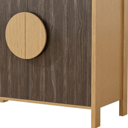 63" Sepia Solid Wood Console Accent Cabinet With Two Doors
