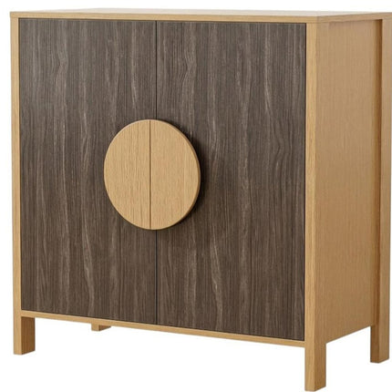 63" Sepia Solid Wood Console Accent Cabinet With Two Doors