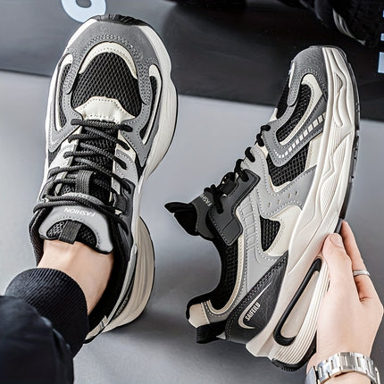 Men's Durable Lightweight Cushioned Support Road Running Shoes - Low-Top Breathable Sneakers