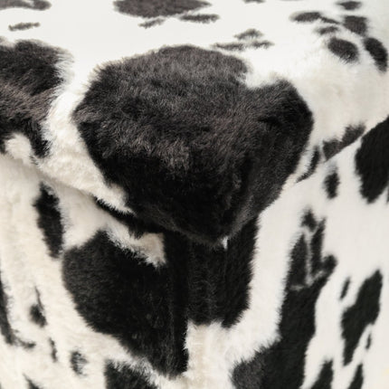 30" Plastic Cow Print Storage Ottoman