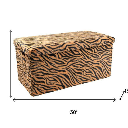 30" Plastic Animal Print Storage Ottoman
