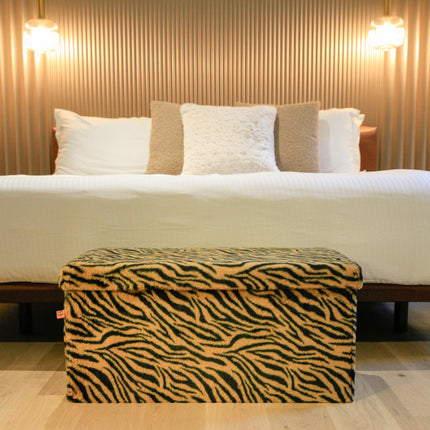 30" Plastic Animal Print Storage Ottoman