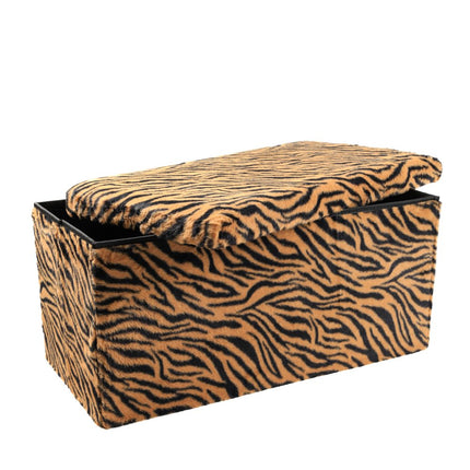 30" Plastic Animal Print Storage Ottoman