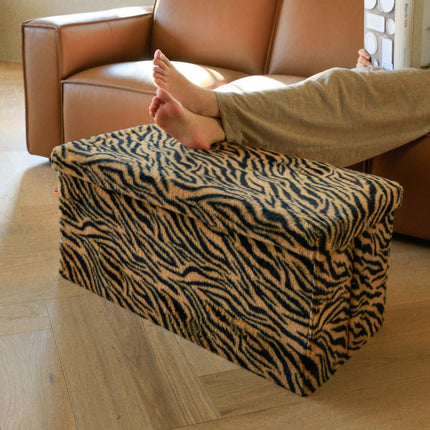 30" Plastic Animal Print Storage Ottoman