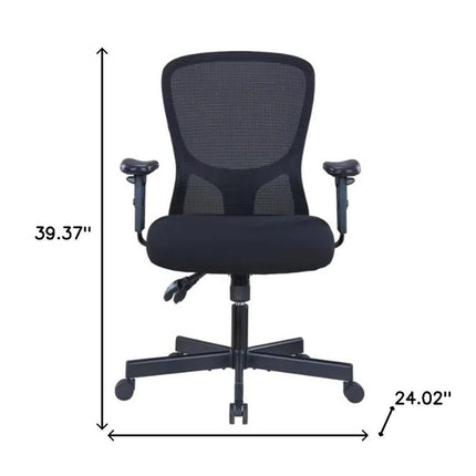 Black Adjustable Height Swivel Rolling Executive Office Chair