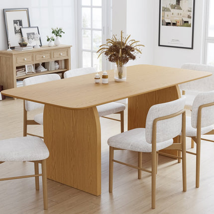 66" Natural Solid Wood Double Pedestal Base Dining Table