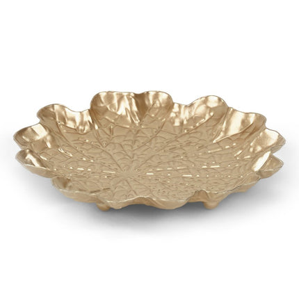 6" Gold Metal Handmade Leaf Trinket Tray