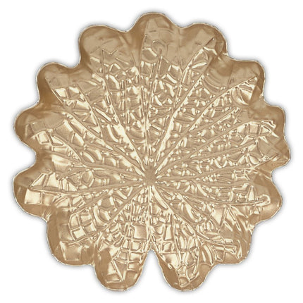 6" Gold Metal Handmade Leaf Trinket Tray