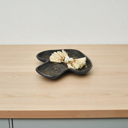 7" Black Cast Iron Handmade Trinket Tray