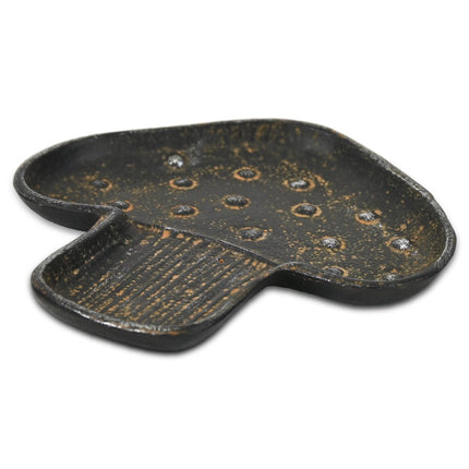 7" Black Cast Iron Handmade Trinket Tray