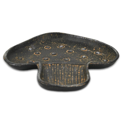 7" Black Cast Iron Handmade Trinket Tray