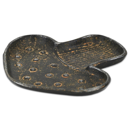 7" Black Cast Iron Handmade Trinket Tray