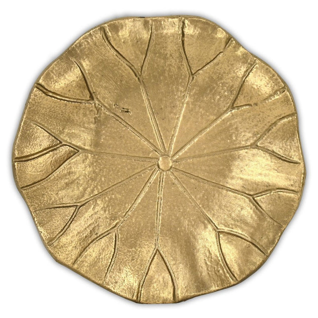 6" Gold Cast Iron Handmade Leaf Trinket Tray