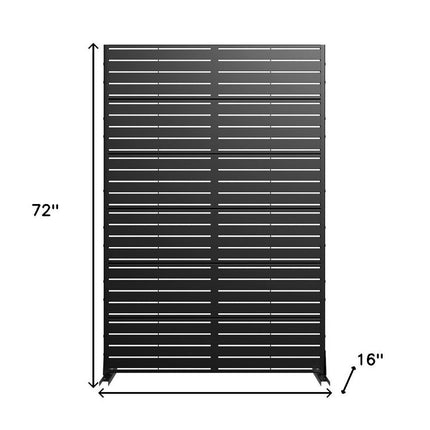 72" Black Metal Six Panel Screen Room Divider