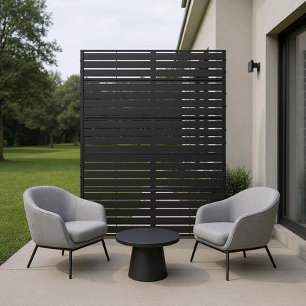 72" Black Metal Six Panel Screen Room Divider