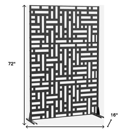 72" Black Metal Six Panel Screen Room Divider