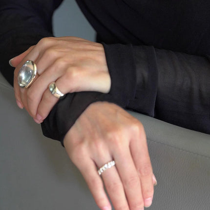 Crystal Ring  Versatile And Niche Design Transparent Water-drop Ring For Women