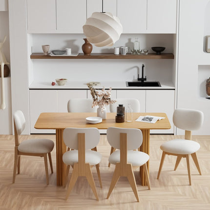 67" Natural Wood Double Pedestal Base Dining Table
