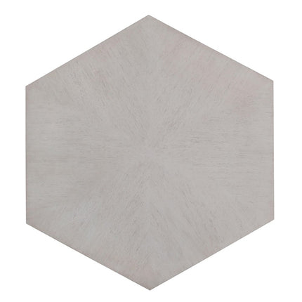 50" Gray Wood Hexagon Distressed Block Coffee Table