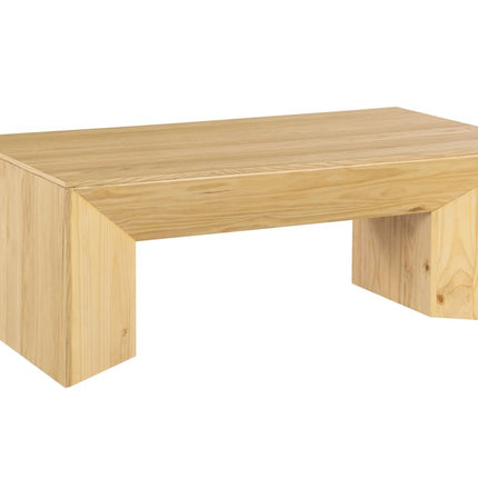 53" Oak Wood Sled Coffee Table