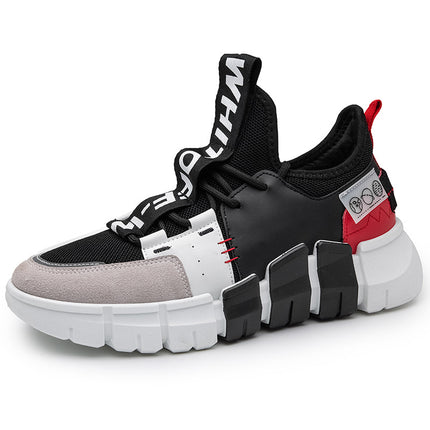 Leather panel casual sneakers